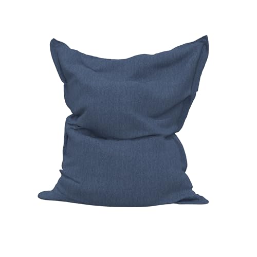 Covers & All Indoor/Outdoor Flat Bean Bag, 420 Denier High-Density Bean Filling, Water Resistant and Dirt Resistant Design for Long-Lasting, Outdoor Waterproof Bean Bag Use (X-Large, Navy Blue)