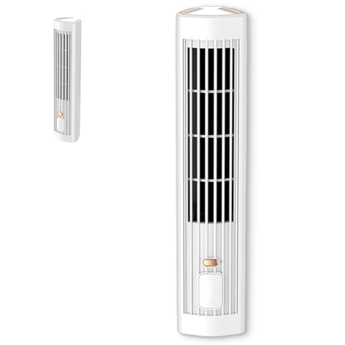 Ventilador De Torre De Escritorio con Batería Recargable USB, Configuración De 3 Velocidades (Alto/Mediano/bajo), Operación Ultra Tranquila, Ventilador De Enfriamiento Portátil para Dormitorio A
