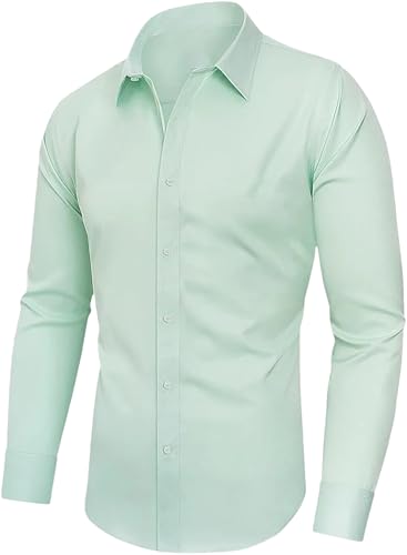 Chemise élastique homme grande taille XXL anti-serrage manches longues