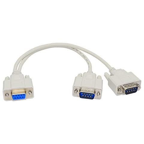 PNGKNYOCN 30cm DB9 Y Splitter Cable DB9 9 Pin 1 Female ale to 2 Male Rs232 Serial Splitter Adapter Straight-Through Cable YOUCHENG for Connect Various Serial Interface Devices Cover
