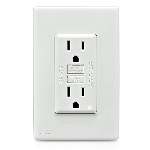 Image of Leviton RGF15-WW Renu Self-Test Tamper-Resistant GFCI Outlet, 15-Amp, White On White