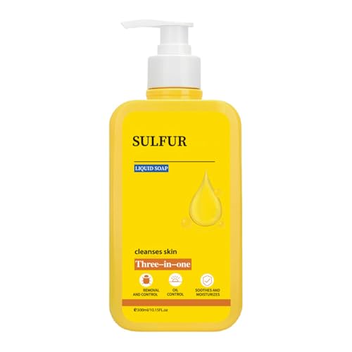 Yniquet Sulfur Body Wash 3 in 1 Sulfur Soap Body Wash Deep Cleansing for Balancing Skin Body Wash for Men and Women Hydrating Gentle Daily Care 10.15 FL OZ