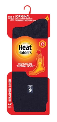 HEAT HOLDERS Men's Big/Tall Joshua ORIGINAL Crew Socks Navy/Men's 13-15 in 12-15 US2