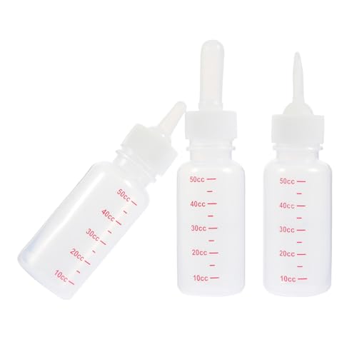 Mikikit 3Pcs Portable Plastic PET Nursing Bottles Small Milk Bottles Scale for Kittens Dog Feeding Accessories