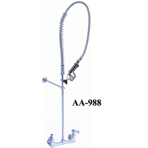 8" Wall Mount NSF Heavy Duty Prerinse Faucet AA988 Touch On Bathroom
