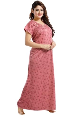 Image of Onekbhalo Women's Cotton Floral Kaftan Nighty Maxi Gown (OK Free Size)