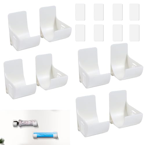 Support de Sac Poubelle Mural,4 Paires Organisateur de Sac en Plastique sans Perforation,Boîte Rangement Murale en Plastique,Distributeur Adhésif pour Cuisine,Armoire et Salle de Bain