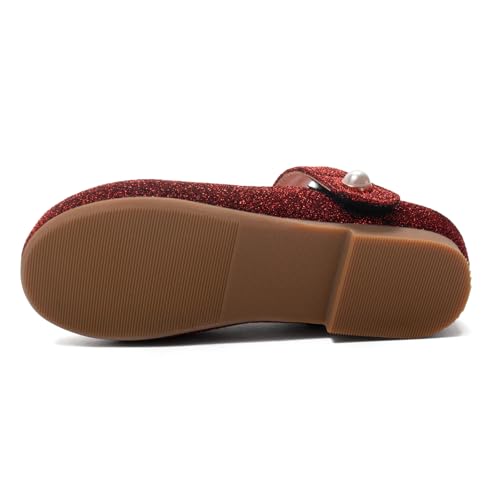 Girl's Retro Penny Pearl Strap Closed Square Toe Low Chunky Heel Snap Comfortable Ballets Work Vintage Office Flats Formal Occasion Concise Dating Wedding Casual Daily Wear Shoes3