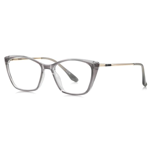 Moomoobird Cat-Eye Brille Grau Transparent