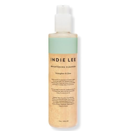 Indie Lee Brightening Facial Cleanser - Daily Hydrating Cleanser, Makeup Remover & Exfoliating Face Mask to Brighten, Firm & Protect Dry Skin - Clean, Gentle Face Wash (10oz)