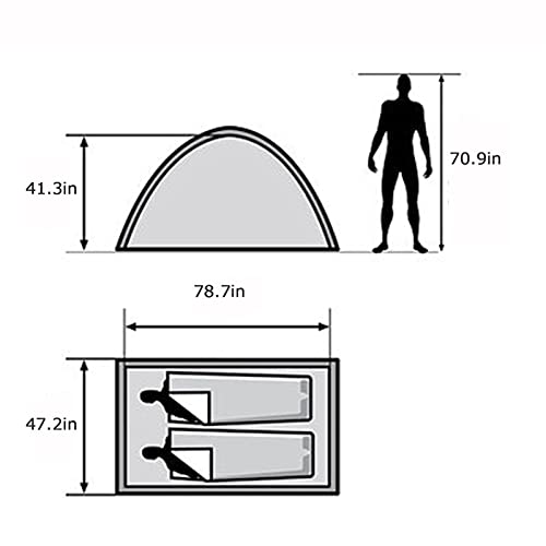 Carpa para camping 2 personas verde YYDS miniatura 2