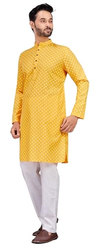 Image of Studio Shringaar Men's Cotton Relaxed Fit Straight Kurta