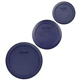 Pyrex Bundle - 3 Items: (1) 7200-PC 2-Cup Blue Plastic Lid, (1) 7201-PC 4-Cup Blue Plastic Lid, (1) 7202-PC 1-Cup Blue Plastic Lid