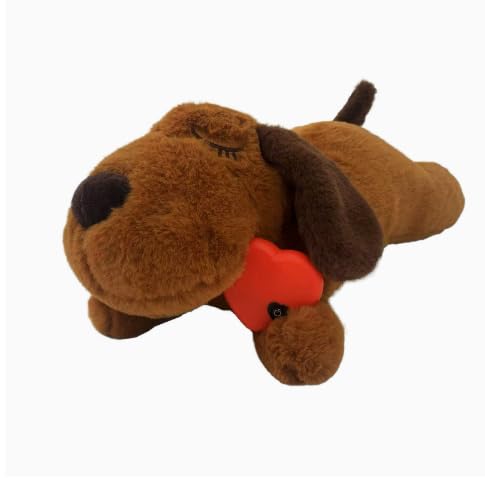 Dog Heartbeat Toy for Anxiety Relief, Dog Soft Plush Toy Pet Calming Puppy Behavioral Training (Coffee)