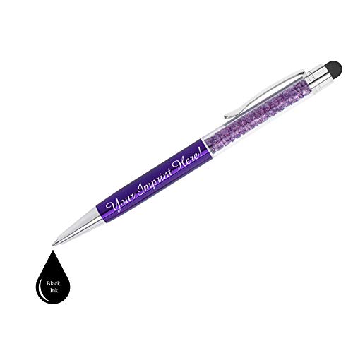 Express Pencils™ - Personalized Crystal Pens With Stylus - Metal Gem Pen - Custom Metallic Printed Name Pens With Black Ink - Imprinted With Message | Ideas For Her | 12 Pcs/Pack (Assorted) #TOP2