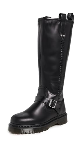 Dr. Martens Unisex Anistone Knee High Boots Black Men 7 Women 8 Medium