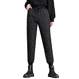 [Ｍｉｎｅｓａｍ] ダウンパンツ レディース 暖パン キルティング パンツ ダウンズボン 防寒 あったか 冬（ブラック,M）