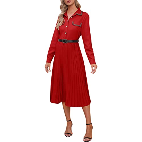 Robe de mariée rouge manches longues coupe vintage élégante M