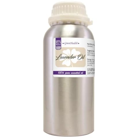 Lavender Essential Oil – 16 fl oz (473 ml) Aluminum Bottle w/Plug Cap - GreenHealth Cover