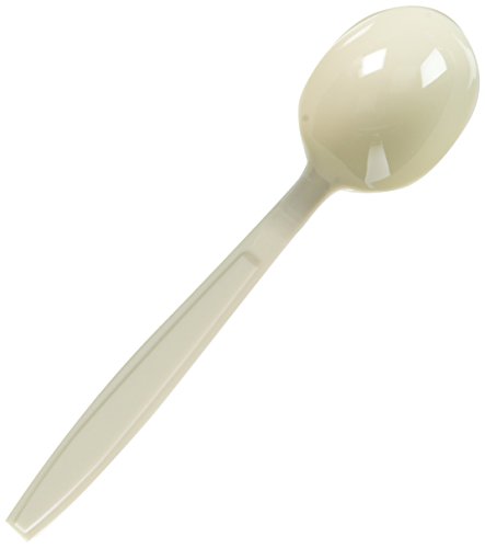 Fineline Settings Extra Heavy Cutlery Soup Spoons, White 1200 Pieces
