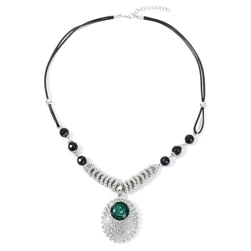 Genérico Green Diamonds Full of Stars Necklace, Women Diamonds Full of Stars Necklace with Birthday, Banquets and formal occasions (Green)