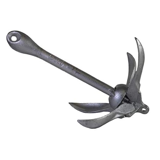 MarineNow Galvanized Folding Grapnel Boat Anchor - Choose by Weight (7 Pounds)