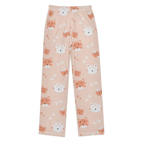 Boys' Pants Cute Cat Fish Orange Long Bottoms Jogger Pants Elastic Waist Trousers with Pockets S-XL