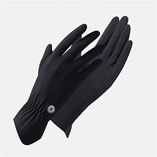 Eisseide-Handschuhe für Damen, dünn, Sommer, draußen, kühles Gefühl, bloßer Finger, Fahren, Reiten, Touchscreen (Color : D, Size : One Size)