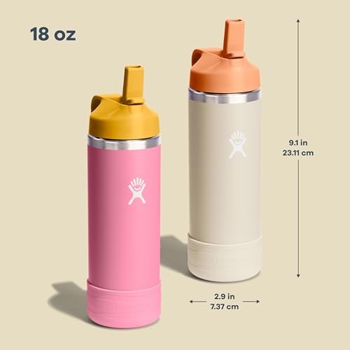 Hydro Flask 18Oz Stainless Steel Wide Mouth Water Bottle with Straw Cap and Boot, Seaspray by Hydro Flask - Used condition - CA$30.07