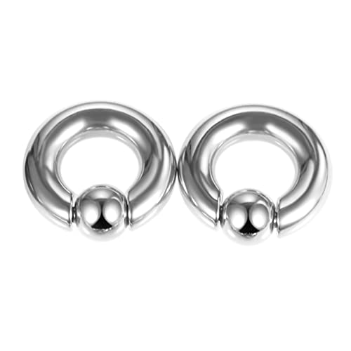 ANAZOZ Piercing Tunnel 8mm,Dilatador Oreja Acero Quirurgico Dilatador 2Pcs Aro con Bola Piercing Oreja Kit Plata Cover