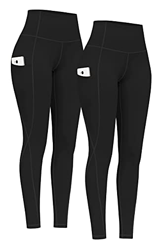 PHISOCKAT 2パック ハイウエストヨガパンツ ポケット付き 腹部コントロール ヨガパンツ レディース 4方向ストレッチ ヨガレギンス US サイズ: Large（Amazon）
