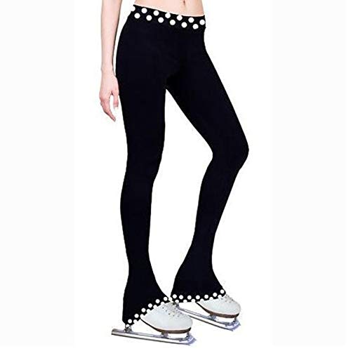 NISMIA Frauen Eiskunstlauf Crystal Eislaufstrumpfhosen für Mädchen, Praxis Schlittschuhlaufen Legging Strumpfhose Polar Fleece Warme Lange Hosen (Size : 140cm)