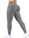 Ieumaz Scrunch Butt Lifting Leggings for Women Gym Seamless Workout Leggings Mid Low Waist Tummy Control Yoga Pants Dark Grey