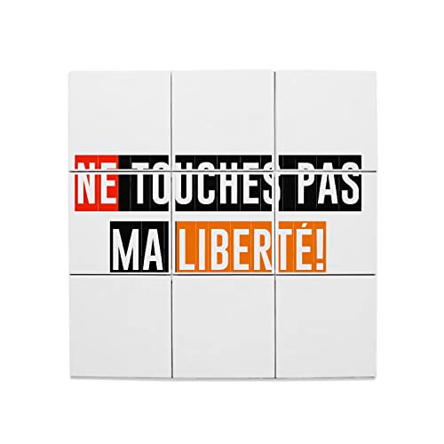 Carreaux céramique Ne Touches Pas Ma Liberte pour décorer un mur blanc