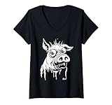Photo Gallery donna maialino cartoon buffo con occhi grandi e stile gocciolante maglietta con collo a v Photo Gallery donna maialino cartoon buffo con occhi grandi e stile gocciolante maglietta con collo a v