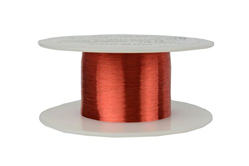 TEMCo 44 AWG Copper Magnet Wire - 2 oz 9589 ft 155°C Magnetic Coil Red