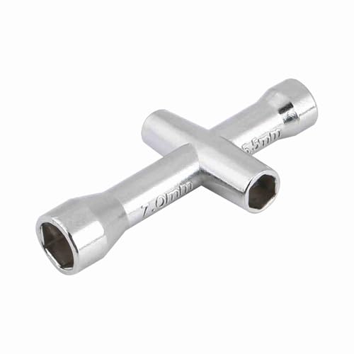 SPYMINNPOO RC-Car-Räder-Werkzeuge, Multifunktionale Modell-Kreuzschlüssel, Aluminium-Kreuzschlüssel, Hülse für M2 M2,5 M3 M4 Schrauben und Muttern