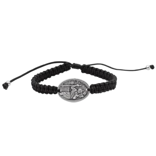 Pulsera de San Cristóbal tejida ajustable: olvida las joyas frágiles en tus viajes religiosos