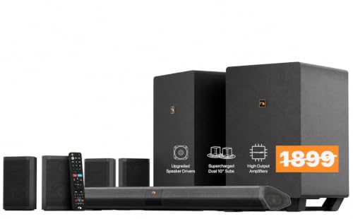 Shockwafe 9.2.4 Dolby Atmos/DTSX Surround Soundbar Sys-Dual 10' Subs*1300W