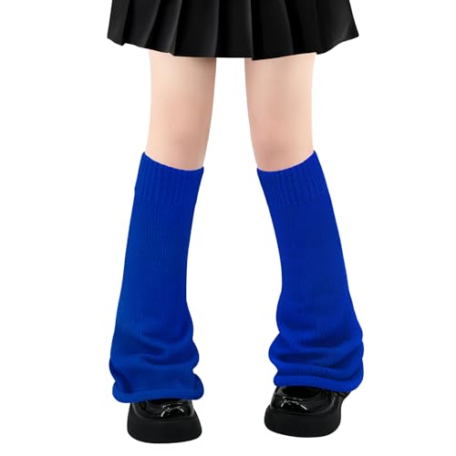 Olreco Royal Blue Leg Warmers for Women 80s Outfit for Women Leg Warmers 80s Womens Legs Warmer Blue Rave Outfits for Womens