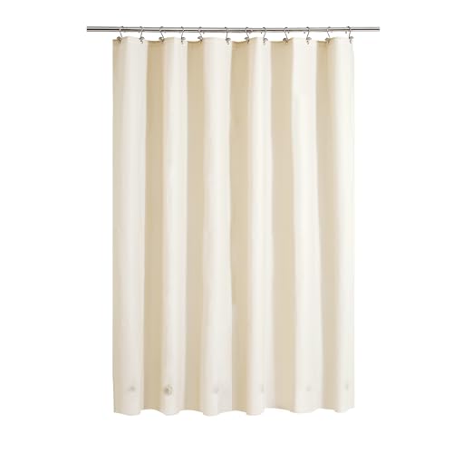 Image of Barossa Design Beige Shower Curtain Liner with 6 Magnets - Waterproof PEVA Shower Liner for Bathroom, 72 inch x 72 inch Standard Size, PVC Free, Metal Grommets - Beige, 72x72