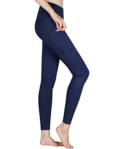 SCREENSHOT-L81903 Women High Waist Out Pocket Ankle Fit Yoga Pants - Tummy Control 4-Way Stretch Leggings-MR/NV-Large