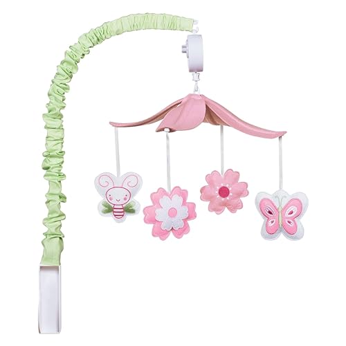 Image of Floral Crib Mobile - Flower Baby Mobile for Crib - Musical Crib Mobile - Fun Whimsical Musical Mobile for Cribs - Rotating Nursery Mobile for Crib - Baby Crib Mobile for Boys and Girls