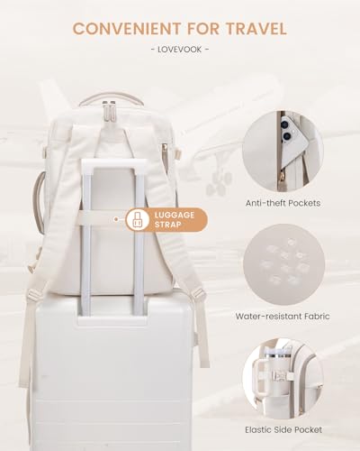 LOVEVOOK Handgepäck Reiserucksack 4 Stück, 40L Rucksack Damen Groß Flugzeug mit Nass- und Trockenfach 45x36x20, 17.3 Zoll Laptop Travel Backpack Kofferrucksack Carry On Luggage für Trip Reise