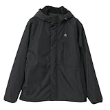 [ロゴスパーク] マウンテンパーカー メンズ 冬 アウター 裏ボア 防風 撥水加工 ウィンドブレーカー ブルゾン ジャンバー 防寒 アウトドア キャンプ 登山 釣り ブラック L