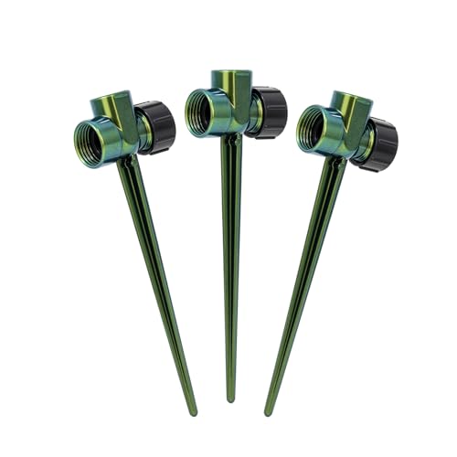 RESTMO Sprinkler Stake 3 Pack Zinc Alloy Lawn Sprinkler Spike Base
