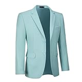 Mens Suit Jacket Blazer Casual Solid Slim Fit Sport Coats Blazers Two Button Prom Business Party Mens Tux Jackets Mint Green M