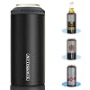 3 in 1 Slim Can Cooler for 12 OZ Skinny Can, Regular Can & Beer Bottle – Keep Cold for 6 Hours – Double Walled Insulated Stainless Steel Vacuum Beverage Can Insulator (Matte Black)
