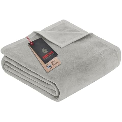 Ibena Silver Cotton Blend Blanket, 150 x 200 cm Cover