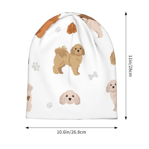 Cute Cavachon Pattern Beanie Hat Skull Cap miniatura 2